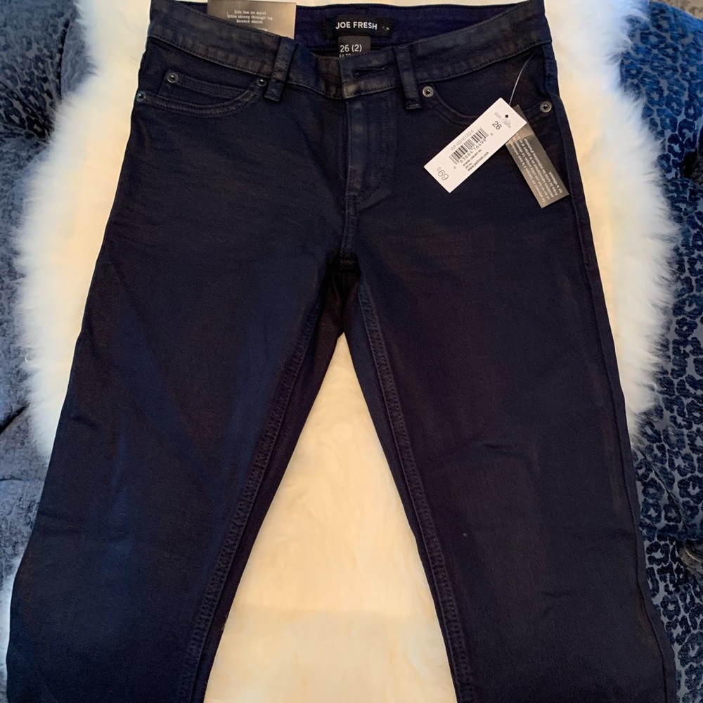 BRAND NEW  Joe fresh dark jeans ( look like leather)